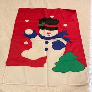 Extra large holiday snowman yard flag